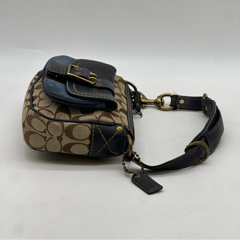 Coach Limited Edition Signature Suede and Leather Shoulder Bag. SOLD SOLD. - Picture 5 of 10